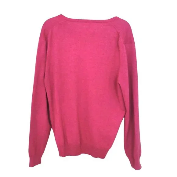 J.Crew Women's Pink V-Neck Pullover Sweater Large Soft Knit Cotton Long Sleeve - Picture 10 of 10